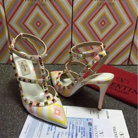 Replica Valentino tribute tri color sandals stud heels shoes 4012 [shoes91a] 11000 : Purse Valley,Designer Replica Handbags,Premium Replica Handbags at PurseValley
