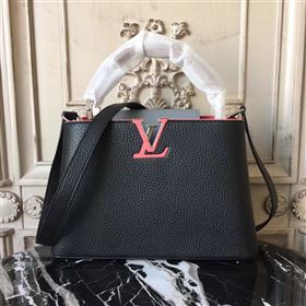 Replica LV Louis Vuitton Capucines BB Bag Real Leather Handbag M94586 Black and Gray 6834 [LV1509] 49900 : Purse Valley,Designer Replica Handbags,Premium Replica Handbags at PurseValley