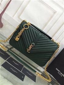 Replica YSL large green leather shoulder College bag 4711 [YSL9a] 24000 : Purse Valley,Designer Replica Handbags,Premium Replica Handbags at PurseValley