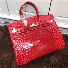 Replica Hermes crocodile Birkin red paint bag 5244 [hermes353a] 29500 : Purse Valley,Designer Replica Handbags,Premium Replica Handbags at PurseValley
