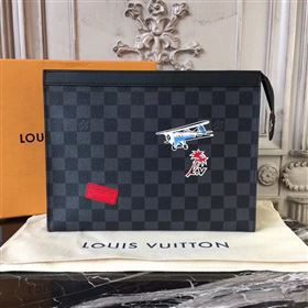 Replica LV Men Louis Vuitton Pochette Voyage MM Clutch Handbag Damier Bag Gray N41696 6831 [LV1506] 21900 : Purse Valley,Designer Replica Handbags,Premium Replica Handbags at PurseValley