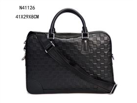 Replica Men LV Louis Vuitton Documents Briefcase Handbag N41126 Damier Leather Bag Black [LV1186] 38900 : Purse Valley,Designer Replica Handbags,Premium Replica Handbags at PurseValley