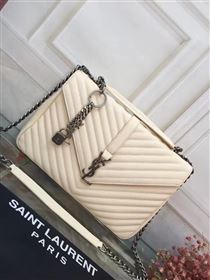 Replica YSL large cream leather shoulder College bag 4714 [YSL12a] 24000 : Purse Valley,Designer Replica Handbags,Premium Replica Handbags at PurseValley