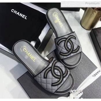 Replica Chanel Quilting Lambskin Mules Sandals G35903 Grey 2020 JC 20051432 [fab 71017 200516] 8200 : Purse Valley,Designer Replica Handbags,Premium Replica Handbags at PurseValley