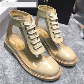 Replica Chanel Transparent TPU Lace ups Ankle Short Boots G34862 Beige 2019 HQG 9071926 [fab 60041 190720] 10300 : Purse Valley,Designer Replica Handbags,Premium Replica Handbags at PurseValle