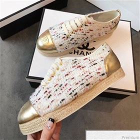 Replica Chanel Tweed Lace Up Espadrilles Sneakers G34424 WhitePinkGold 2018 EM 9030933 [fab 53279 190417] 11800 : Purse Valley,Designer Replica Handbags,Premium Replica Handbags at PurseValley