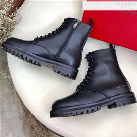 Replica Valentino Number Print Calfskin Lace up Flat Short Boot Black 2019 HUANGZ 9080305 [fab 60897 190813] 11000 : Purse Valley,Designer Replica Handbags,Premium Replica Handbags at PurseVal