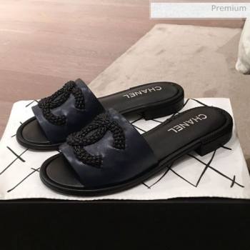 Replica Chanel Chain CC Lambskin Flat Mules Slide Sandals G35532 Navy Blue 2020 KL 20062821 [fab 72594 200630] 11600 : Purse Valley,Designer Replica Handbags,Premium Replica Handbags at PurseV
