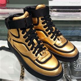 Replica Chanel Metallic Leather High Top Sneakers G35063 GoldBlack 2019 XO 9082129 [fab 61822 190824] 17000 : Purse Valley,Designer Replica Handbags,Premium Replica Handbags at PurseValley