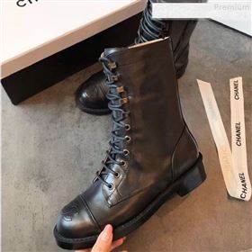 Replica Chanel Calfskin Flat Lace up Mid Shaft Boot Black 2019 EM 9080215 [fab 60872 190813] 15500 : Purse Valley,Designer Replica Handbags,Premium Replica Handbags at PurseValley