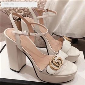 Replica Gucci Leather Platform High Heel Sandals with Double G 573021 White 2019 KL 9070437 [fab 59266 190706] 11800 : Purse Valley,Designer Replica Handbags,Premium Replica Handbags at PurseV
