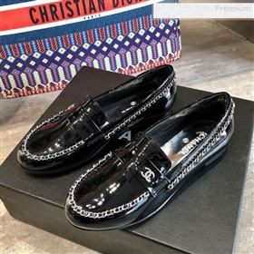Replica Chanel Patent Leather Chain Flat Loafers G35631 Black 2020 DLY 0011037 [fab 67589 200111] 11600 : Purse Valley,Designer Replica Handbags,Premium Replica Handbags at PurseValley