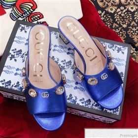 Replica Gucci Low heel Stone Slide Sandals Blue 2019 KL 9040450 [fab 54408 190417] 12500 : Purse Valley,Designer Replica Handbags,Premium Replica Handbags at PurseValley