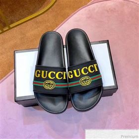 Replica Gucci Flat Logo Rubber Slide Sandal 525140 BlackYellow 2019 For Women and Men SIYA 9031942 [fab 53701 190417] 6000 : Purse Valley,Designer Replica Handbags,Premium Replica Handbags at 