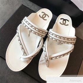 Replica Chanel Flat Chain Leather Thong Sandals White 2019 EM 9051532 [fab 56484 190518] 14000 : Purse Valley,Designer Replica Handbags,Premium Replica Handbags at PurseValley