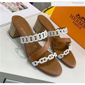 Replica Hermes Leather quot;Chaine dAncrequot; Straps Ajaccio Sandal With 5cm Heel BrownWhite 2020 ME 20042067 [fab 70057 200425] 7700 : Purse Valley,Designer Replica Handbags,Premium Replica 