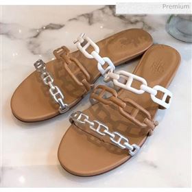 Replica Hermes Leather quot;Chaine dAncrequot; Flat Sandal WhiteBrown 2020 ME 20042044 [fab 70036 200425] 7400 : Purse Valley,Designer Replica Handbags,Premium Replica Handbags at PurseValley