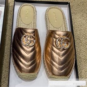 Replica Gucci Chevron Lambskin Espadrille Slipper Mules with Double Crystal G Bronze Gold 2019 HANB 9061274 [fab 57996 190615] 8800 : Purse Valley,Designer Replica Handbags,Premium Replica Han