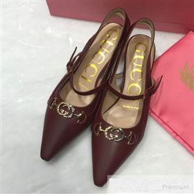 Replica Gucci Zumi Leather Slingback Heel Pumps with G Horsebit 583300 Burgundy 2019 ANDI 9060140 [fab 57364 190602] 11000 : Purse Valley,Designer Replica Handbags,Premium Replica Handbags at 