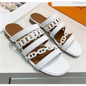 Replica Hermes Leather quot;Chaine dAncrequot; Straps Slipper Sandal White 2020 ME 20042053 [fab 70043 200425] 7700 : Purse Valley,Designer Replica Handbags,Premium Replica Handbags at PurseVa