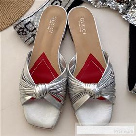 Replica Gucci Twist Knot Metallic Leather Flat Slide Sandal ?577231 Silver 2019 SS 9062141 [fab 58522 190623] 12400 : Purse Valley,Designer Replica Handbags,Premium Replica Handbags at PurseVa