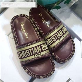 Replica Dior Flat Platform Slide Sandal in Burgundy Embroidered Oblique Jacquard Canvas 2019 JINC 9070961 [fab 59558 190713] 11000 : Purse Valley,Designer Replica Handbags,Premium Replica Hand