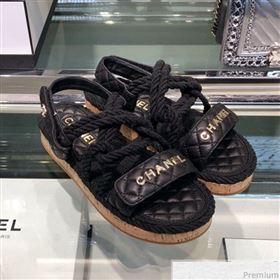Replica Chanel Cord Flat Sandals G34602 Black 2019 XO 9040440 [fab 54395 190417] 12900 : Purse Valley,Designer Replica Handbags,Premium Replica Handbags at PurseValley