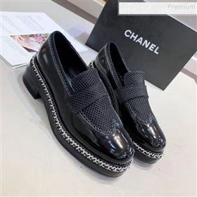 Replica Chanel Fabric and Patent Leather Chain Loafers G35317 Black 2019 MD 9110919 [fab 65064 191109] 9200 : Purse Valley,Designer Replica Handbags,Premium Replica Handbags at PurseValley