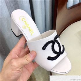 Replica Chanel Mid heel Mules Sandals G34681 White 2019 HZJ 9040819 [fab 54437 190417] 10700 : Purse Valley,Designer Replica Handbags,Premium Replica Handbags at PurseValley