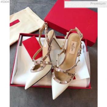 Replica Valentino Rockstud Patent Leather Cross Strap Slingback Pumps 90MM White 2020 EM 20062404 [fab 72495 200630] 11200 : Purse Valley,Designer Replica Handbags,Premium Replica Handbags at 