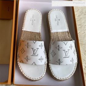 Replica Louis Vuitton Monogram Embroidered Flat Espadrilles Slide Sandals WhiteSilver 2019 For Women and Men HB 9122009 [fab 66778 191221] 7900 : Purse Valley,Designer Replica Handbags,Premium