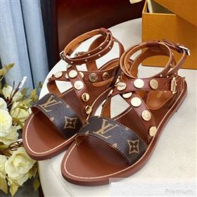 Replica Louis Vuitton Flat Passenger Studs Cross Sandals 1A4VOW Brown 2019 1050 9051540 [fab 56493 190518] 10000 : Purse Valley,Designer Replica Handbags,Premium Replica Handbags at PurseValle