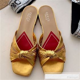 Replica Gucci Twist Knot Metallic Leather Flat Slide Sandal ?577231 Gold 2019 SS 9062139 [fab 58520 190623] 12400 : Purse Valley,Designer Replica Handbags,Premium Replica Handbags at PurseVall