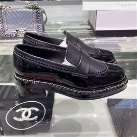 Replica Chanel Calfskin and Patent Leather Chain Lace Ups Loafers G35317 Black 2019 XO 9112801 [fab 65784 191130] 17500 : Purse Valley,Designer Replica Handbags,Premium Replica Handbags at Pur
