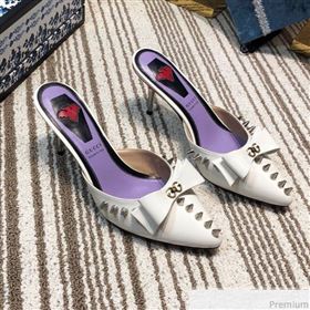 Replica Gucci Leather Spikes Heel Mules with Bow White 2019 DLY 9031127 [fab 53322 190417] 11800 : Purse Valley,Designer Replica Handbags,Premium Replica Handbags at PurseValley