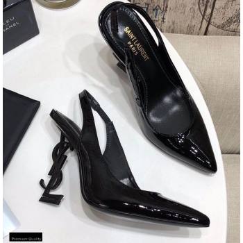 Replica Saint Laurent Opyum Slingback Pumps Patent Black with Black Interlocking YSL Logo Heel 11cm modeng 20122924 [78491 eb] 10000 : Purse Valley,Designer Replica Handbags,Premium Replica Ha
