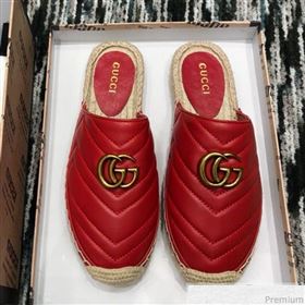 Replica Gucci Leather Espadrille Mules Slippers with Double G 551881 Red 2019 LRF 9032831 [fab 54095 190417] 8500 : Purse Valley,Designer Replica Handbags,Premium Replica Handbags at PurseVall