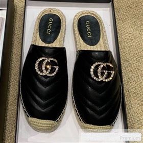 Replica Gucci Chevron Lambskin Espadrille Slipper Mules with Double Crystal G Black 2019 HANB 9061272 [fab 57994 190615] 8800 : Purse Valley,Designer Replica Handbags,Premium Replica Handbags 
