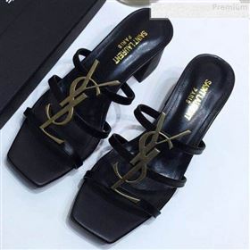 Replica Saint Laurent Cassandra YSL Calfskin Mid Heel Slide Sandals BlackGold 2019 DLY 9081253 [fab 61373 190813] 8900 : Purse Valley,Designer Replica Handbags,Premium Replica Handbags at Purs