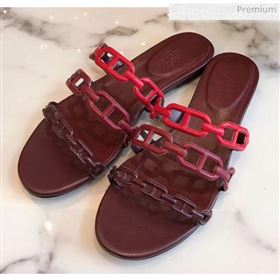 Replica Hermes Leather quot;Chaine dAncrequot; Flat Sandal Burgundy 2020 ME 20042046 [fab 70038 200425] 7400 : Purse Valley,Designer Replica Handbags,Premium Replica Handbags at PurseValley
