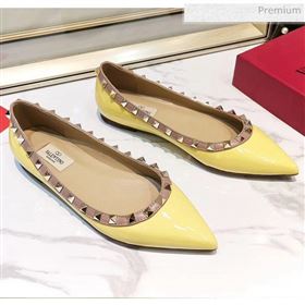 Replica Valentino Rockstud Flat Ballerina in Patent Calfskin Yellow XL 20041422 [fab 69767 200418] 9500 : Purse Valley,Designer Replica Handbags,Premium Replica Handbags at PurseValley