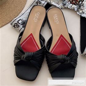 Replica Gucci Twist Knot Leather Flat Slide Sandal ?577231 Black 2019 SS 9062142 [fab 58523 190623] 12400 : Purse Valley,Designer Replica Handbags,Premium Replica Handbags at PurseValley