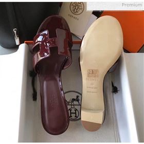 Replica Hermes Patent Calfskin Leather Oasis Slipper Sandals With 5cm Heel Burgundy MD 20040110 [fab 69122 200404] 13700 : Purse Valley,Designer Replica Handbags,Premium Replica Handbags at Pu