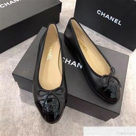 Replica Chanel Black Lambskin Leather Ballerinas With Patent Leather Toe 2019 DLY 9050179 [fab 55972 190510] 10000 : Purse Valley,Designer Replica Handbags,Premium Replica Handbags at PurseVal