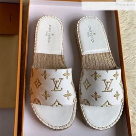 Replica Louis Vuitton Monogram Embroidered Flat Espadrilles Slide Sandals WhiteGold 2019 For Women and Men HB 9122006 [fab 66776 191221] 7900 : Purse Valley,Designer Replica Handbags,Premium R