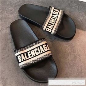 Replica Balenciaga Embroidered Balenciaga Logo Flat Pool Slide Sandals Black 2019 For Women and Men EM 9061877 [fab 58345 190623] 7600 : Purse Valley,Designer Replica Handbags,Premium Replica 
