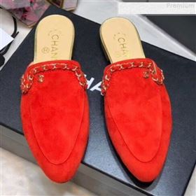 Replica Chanel Suede Chain Trim Flat Mules Red 2019 AQ 9072959 [fab 60623 190813] 10700 : Purse Valley,Designer Replica Handbags,Premium Replica Handbags at PurseValley