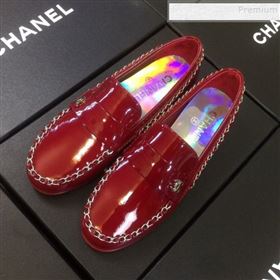 Replica Chanel Patent Calfskin Rainbow Lining Chain Flat Loafers G35631 Red 2020 DLY 9120613 [fab 66163 191207] 12700 : Purse Valley,Designer Replica Handbags,Premium Replica Handbags at Purse
