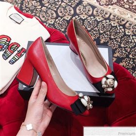 Replica Gucci Leather Heel Pump with Bee and Pearls Red 2019 KL 9031933 [fab 53692 190417] 13300 : Purse Valley,Designer Replica Handbags,Premium Replica Handbags at PurseValley