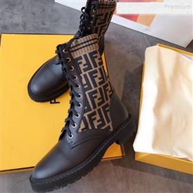 Replica Fendi Calfskin and Knit Stretch Sock Lace up Flat Short Boots Coffee 2019 EM 9091914 [fab 62969 190921] 14500 : Purse Valley,Designer Replica Handbags,Premium Replica Handbags at Purse